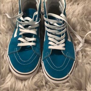 Aqua blue hightop vans